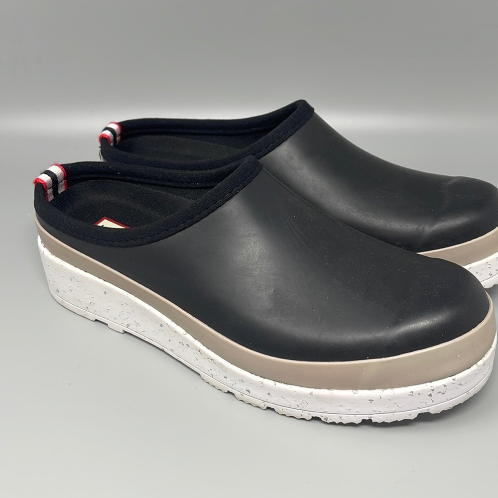 Hunter Black and White Mules